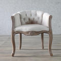 French Upholstered living Chair Antique Ash Wood Armchairs