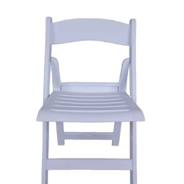 White Slatted Wedding Resin Folding Chair for Plastic Wedding Party" 

However, for better SEO and clarity, you might consider:

"Resin Folding Chair with Slatted Design for Elegant Plastic Wedding Party