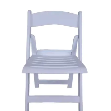 White Slatted Wedding Resin Folding Chair for Plastic Wedding Party" 

However, for better SEO and clarity, you might consider:

"Resin Folding Chair with Slatted Design for Elegant Plastic Wedding Party