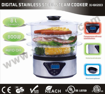 Digital stainless steel steam cooker