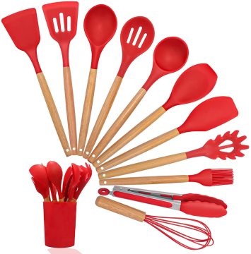 Top 12-Piece Kitchen Utensil Set with Wood Handles and Silicone Heads: The Ultimate 2022 Kitchen Accessory Collection