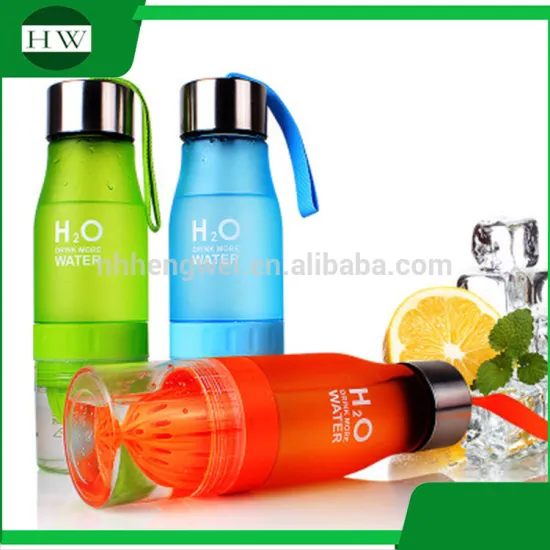 custom printed colorful clear matting portable H2O plastic travel sport lemon fruit juice drinking water bottle mug cup