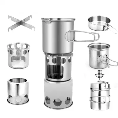 Discount Price Stainless Steel Outdoor Camping Hiking Picnic Camping Cookware Set