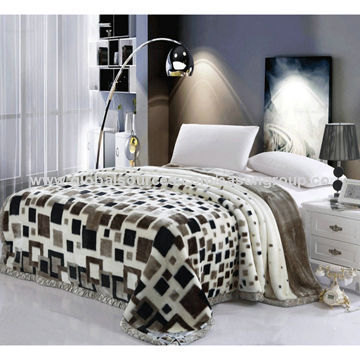 Soft polyester Raschel blanket