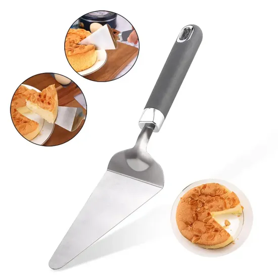 Wedding Home Stainless Steel Cake Cutting Tools Set: Includes Cake Server, Cake Knife, Spatula, and Cutter with TPR Handle