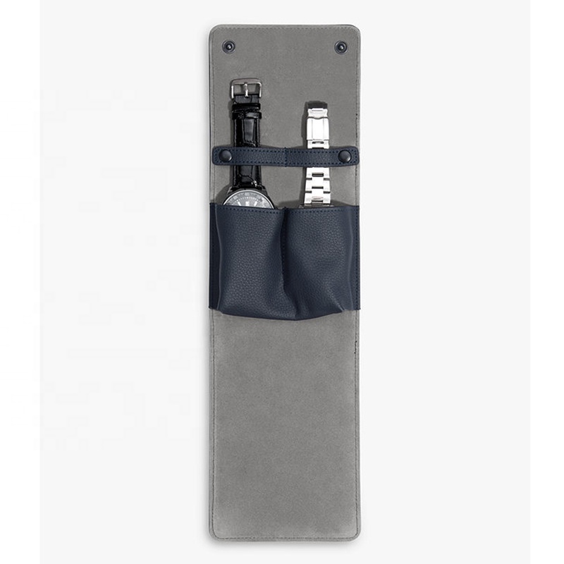 2-Slot Luxury Leather Cover Watch Organizer Bag