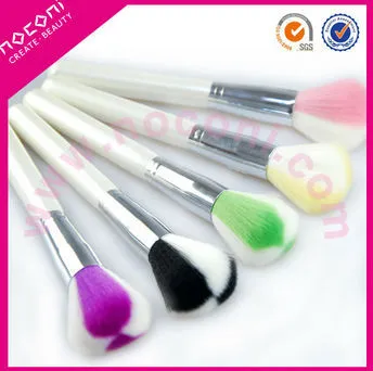 Colorful 2 tones nylon hair single powder brush
