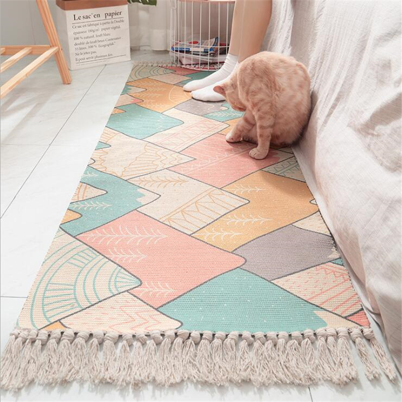 Soft Cotton Delicate Bedroom Carpets For Living Room Kid Room Table Rugs Home Carpet Floor Door Mat Decorate House Area Rug Mats