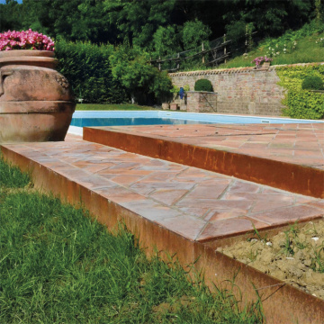 Vista de bordes para macizos de flores céspedes de jardín