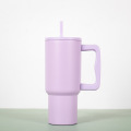Car mounted straw with handle, car insulated cup