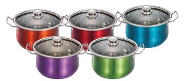 Stainless Steel Casserole with Color Painted Outside