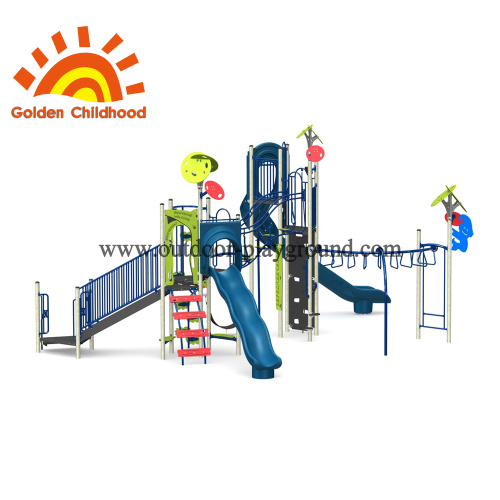 Green Leave Outdoor Playground Equipment For Children