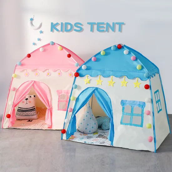 Big Pink Blue Kids Play Tent - Camping Play House Toy for Girls