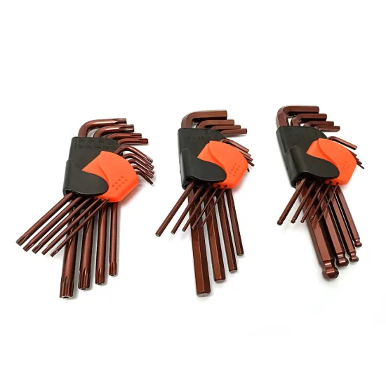 High Quality Durable CRV Steel Metric Hex Key Allen Wrench Set (9 Pcs)