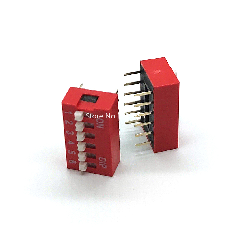 35PCS/LOT Dip Switch Kit 1 2 3 4 5 6 8 Way 2.54mm Toggle Switch Red Snap Switches Mixed Kit Each 5PCS Combination Set In Box