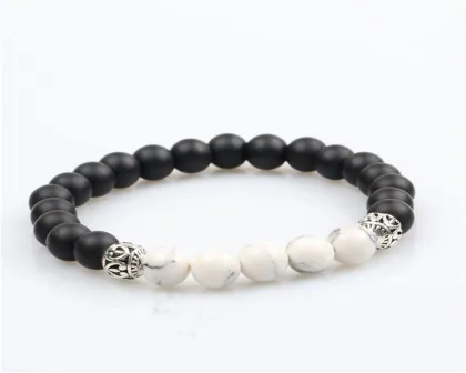 HSQ lava stone energy volcanic stone chakra seven colorful Buddha beads bracelet for wholesale