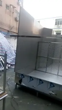 Spray painting exhaust gas treatment booth