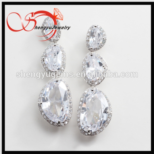 Best Selling New Design Trendy Cubic Zirconia Drop Earring Jewelry