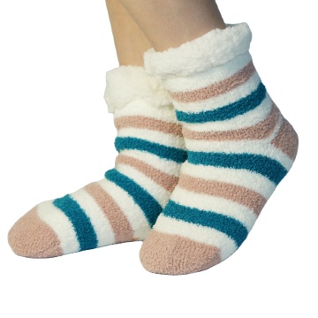 OEM Super Soft Double Layer Floor Cozy Sherpa Lined Winter Knitted Slipper Socks for Women: Your Perfect Cold Weather Companion