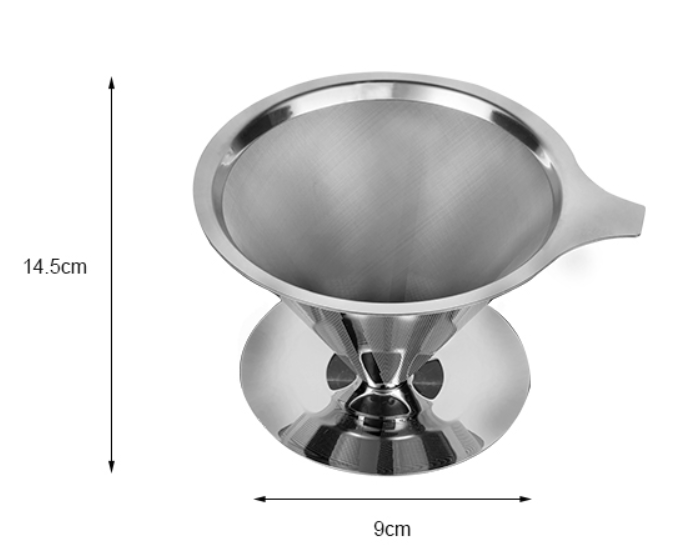 Filtres de café en forme d'entonnoir en acier inoxydable