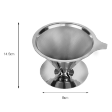 Filtros de café em forma de funil em aço inoxidável