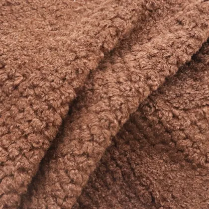 polyester Fleece Soft Brown Knitted Fabric