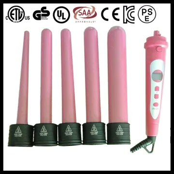 2015 finger wave 25mm CLIPLESS HAIR CURLING IRON CURLER PINK