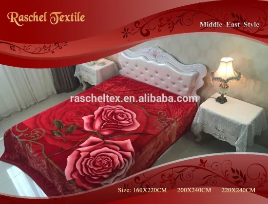 100 Polyester blanket India style 3 D Design 2Ply 220X240CM Super soft Blanket