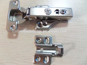 Iron hydraulic soft close clip-on hinges with buffer mount for kitchen cabinet