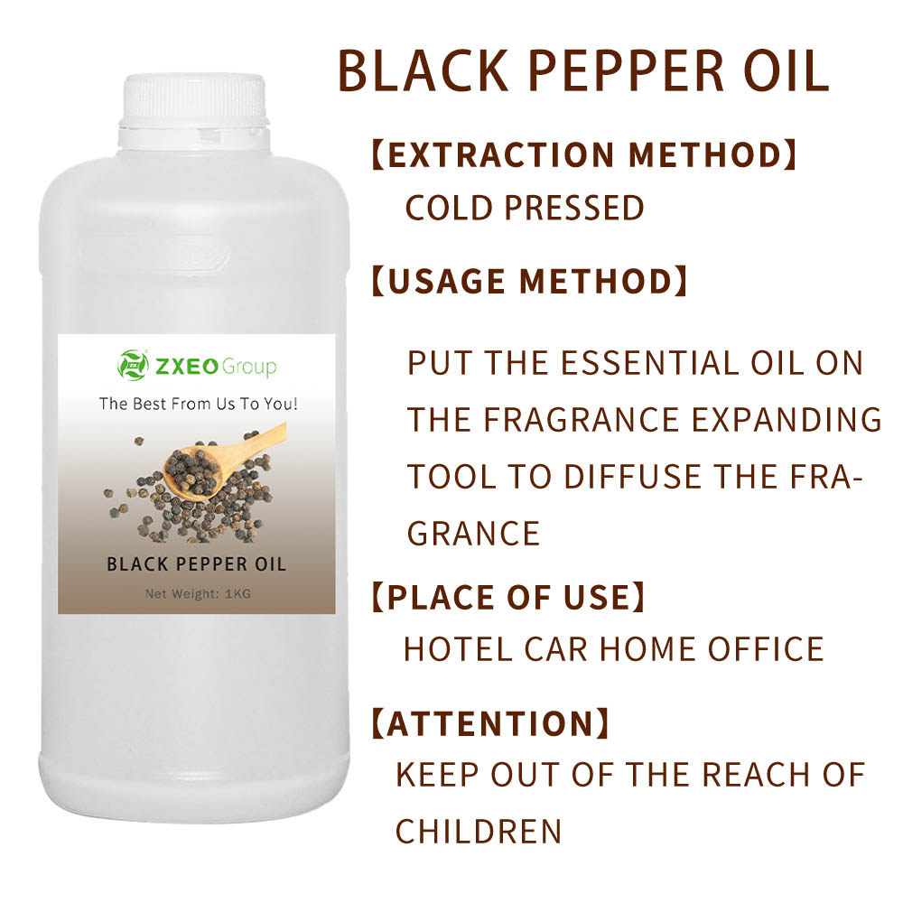 Óleo de pimenta preta 100% orgânica e pura para estimular o apetite