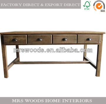 Solid wood recycled fir writing desk