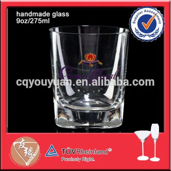 275ml 9oz volume heavy thick drinking glass for whiskey