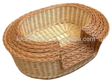 natural oval wicker dog bed