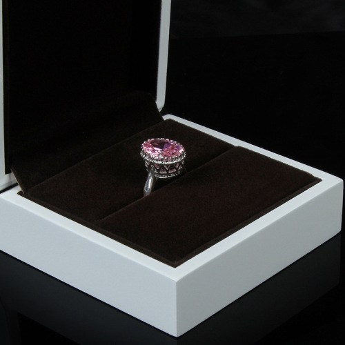 Custom scharnierende papieren ringbox sieraden wit