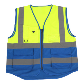 Hi-Vis EN471 φερμουάρ μπροστινό αντανακλαστικό γιλέκο ασφαλείας ασφαλείας