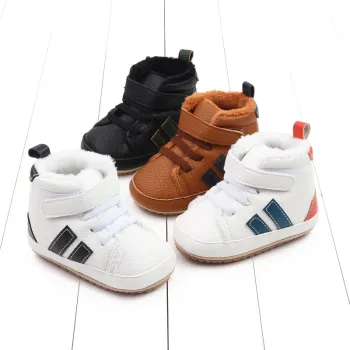 Wholesale Winter Baby Shoes: PU Leather Thickened Warm Soft Sole Cotton Shoes for Infants (0-12 Months)