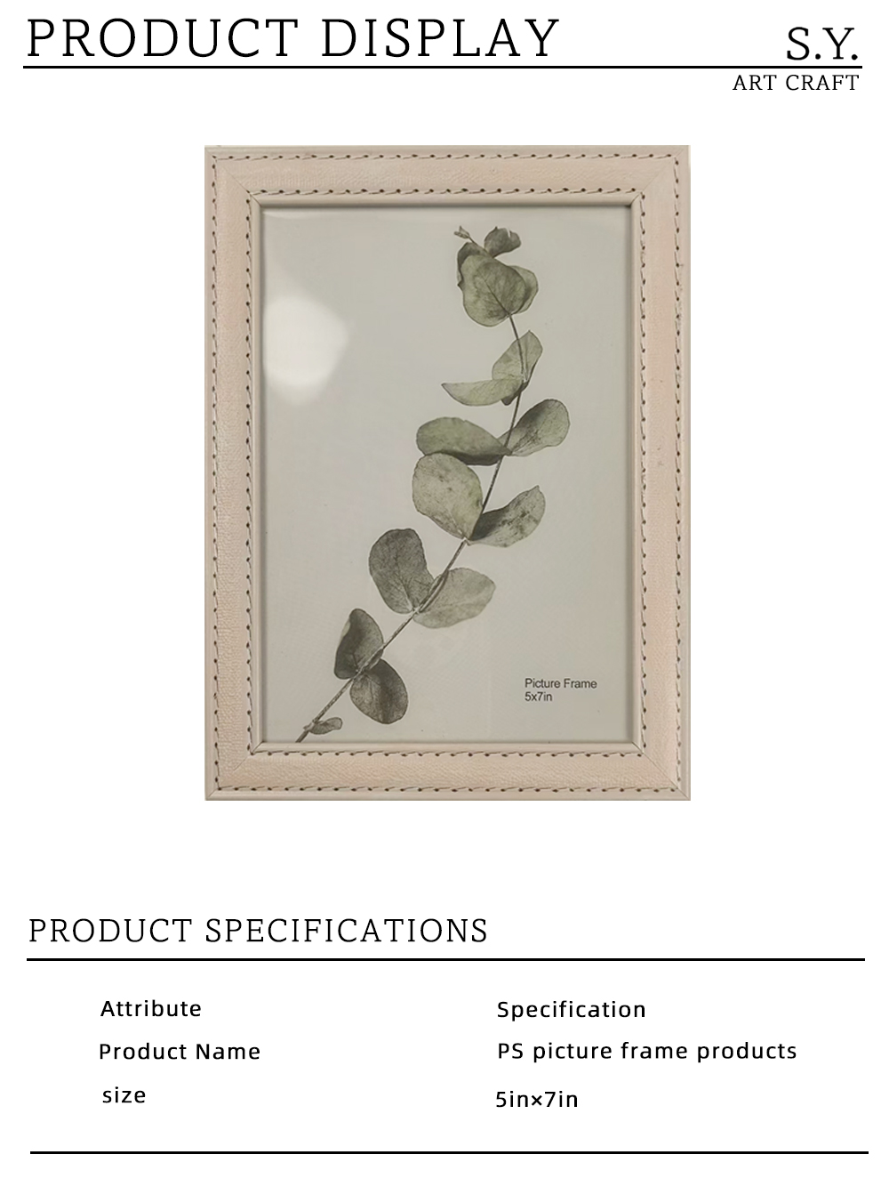 Pink Stitched Edge PS Picture Frame X