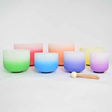 Q're 7-13 inch Chakra Set of 7 Crystal Singing Bowls