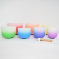 Q're 8-14 inch Colored Chakra Set of 7 Crystal Singing Bowls