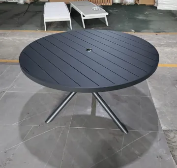 Round Aluminum Dining Table for Garden and Patio Outdoor Furniture