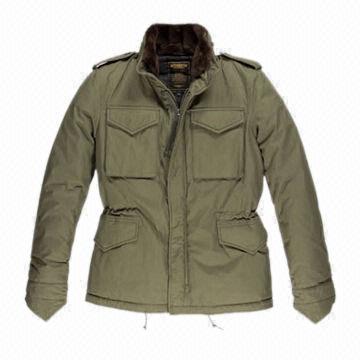 Traditional Men's winter jackets/with a fur stand collar/four big front pockets/two colors available