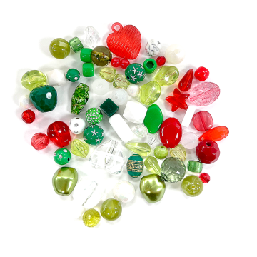 Mixed assorted small round christmas plastic beads