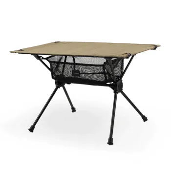 Feistel Custom Logo Outdoor Compact Aluminum Folding Table with Storage Net Bag