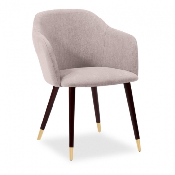 Dusky Pink & Walnut Primrose Carver Dining Chair with Gold Tips