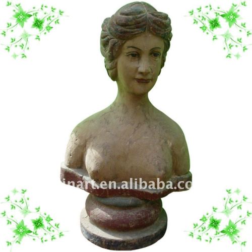 Wooden Bust Sculpture Of Lady YL-Q007