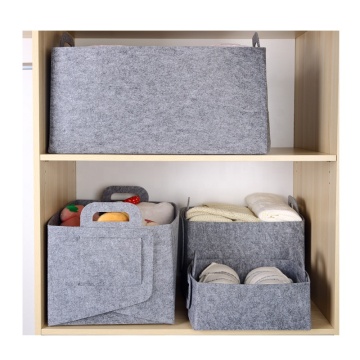 4pcs Home Cabinet Souswear Vêtements Tiroir Paniers de rangement - Ensemble d'organisateur de placard pliable en feutre avec poignée