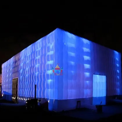 Inflatable LED Party Tent: White Commercial Outdoor Event Tent with LED Lights