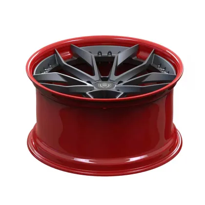 Black Red Racing Car Forged Wheels 5X112 - Professional Factory Custom Sport Car Rims
