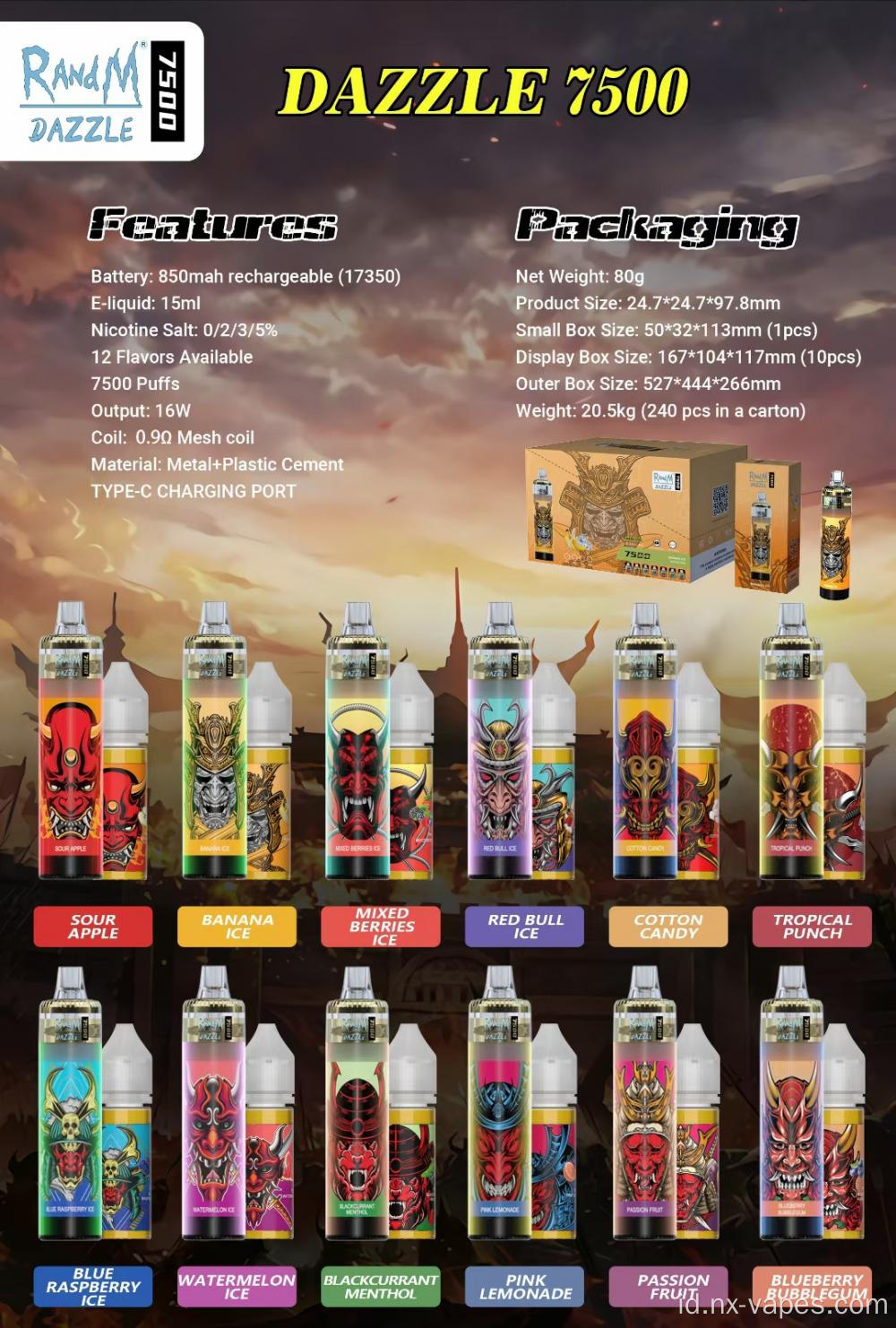 Randm Dazzle 7500 Puffs