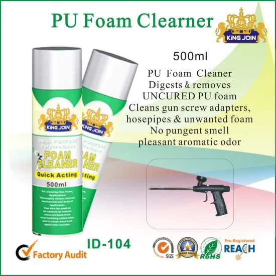 Pu Foam Spray / Gun Cleaner For Windscreen , Glass , Chrome Cleaning